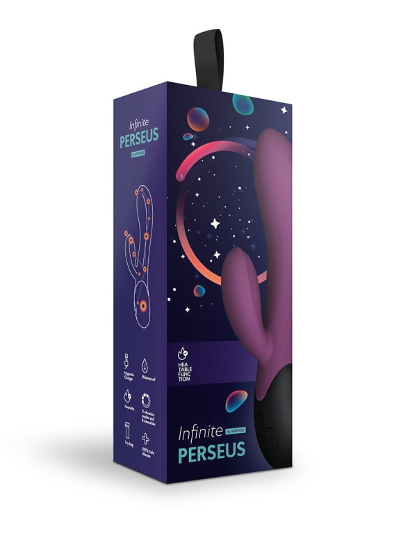 Купить  вибратор с клиторальным отростком Perseus, цвет сливовый (INFINITE collection) One Size-1.jpeg